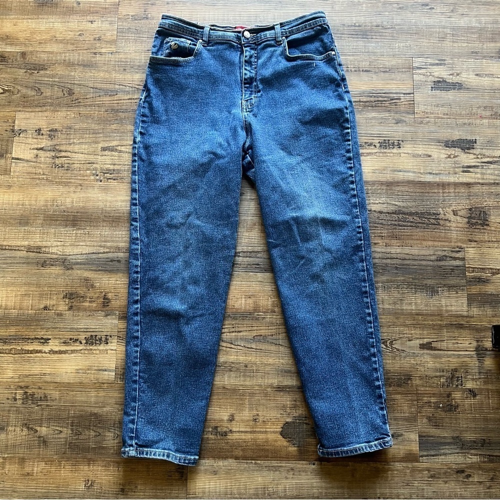 Gloria Vanderbilt Vintage Womens Straight Blue Denim Jeans Red Tag Swan Size 16P
